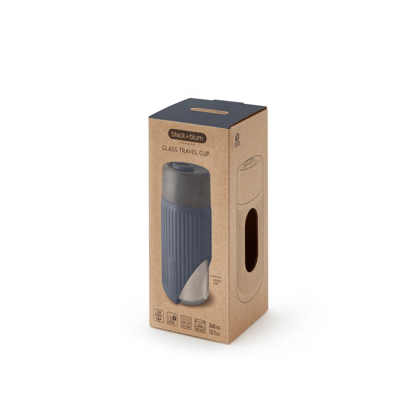 Black + Blum Glass Travel Cup, Slate