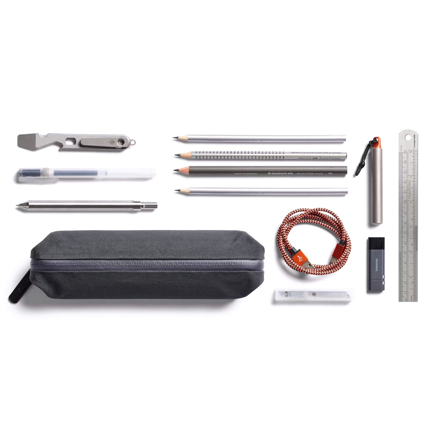 Bellroy Pencil Case Carryology Essentials Edition, Black Ash