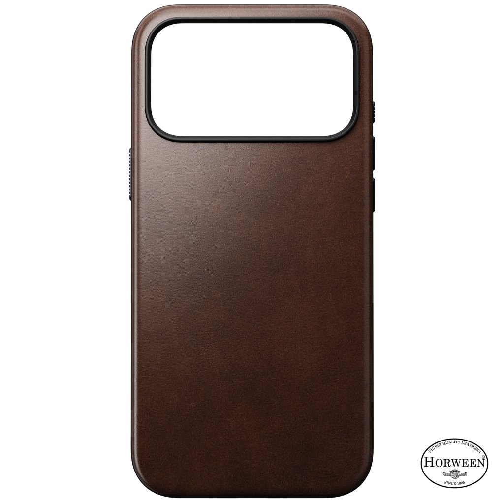 Nomad Modern Horween Leather Case iPhone 17 Pro Max, Rustic Brown