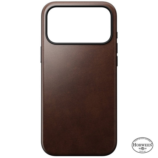 Nomad Modern Horween Leather Case iPhone 17 Pro Max, Rustic Brown