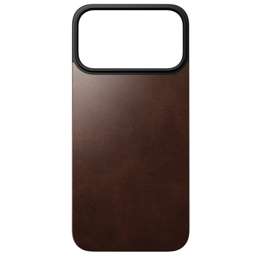Nomad Magnetic Horween Leather Back MagSafe iPhone 17 Pro Max, Rustic Brown