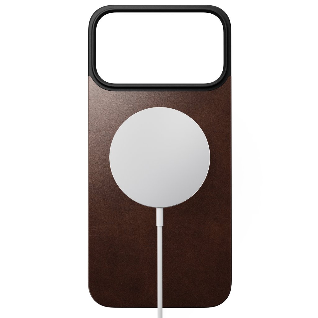 Nomad Magnetic Horween Leather Back MagSafe iPhone 17 Pro Max, Rustic Brown