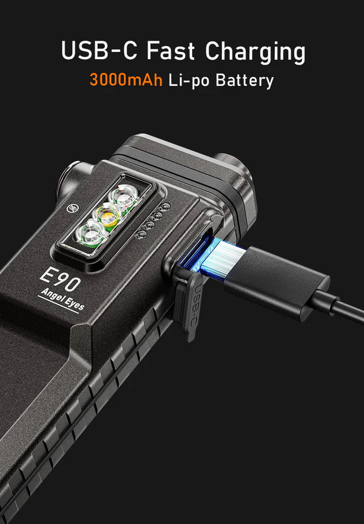 RovyVon Angel Eyes E90 Flat EDC Flashlight 7000K, Gunmetal