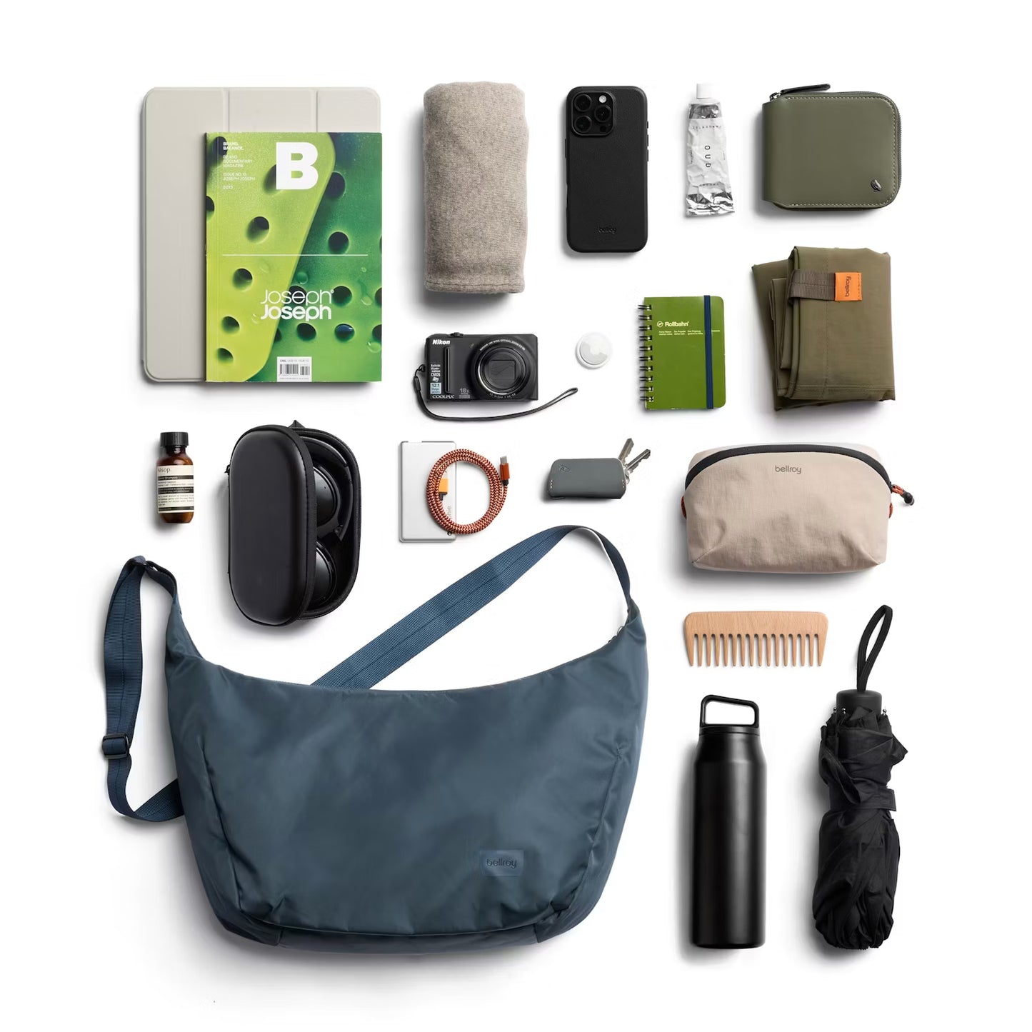 Bellroy Laneway Crescent Bag 12L, Blue Steel