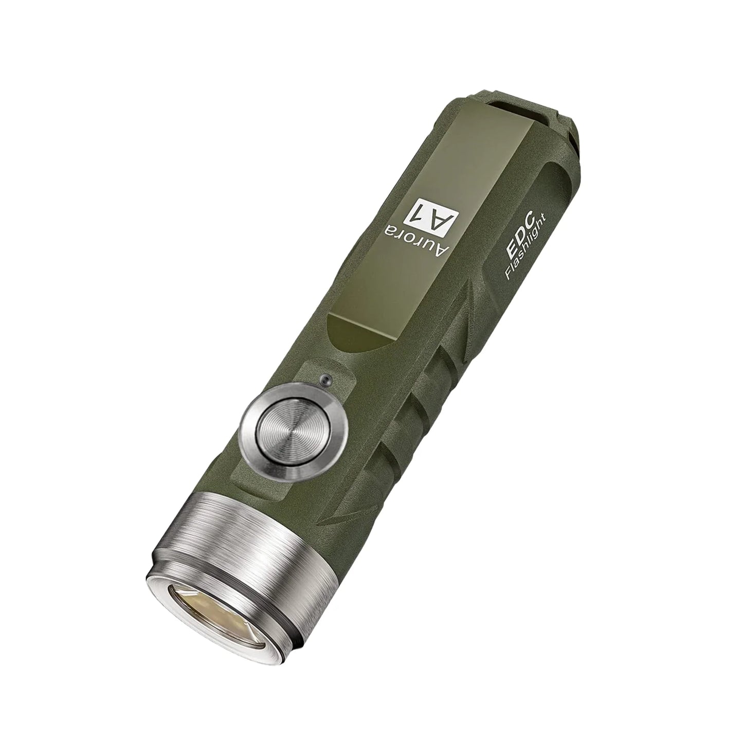 RovyVon Aurora A1 (4G) Metal-switch USB-C Keychain Flashlight 6500K, Army Green