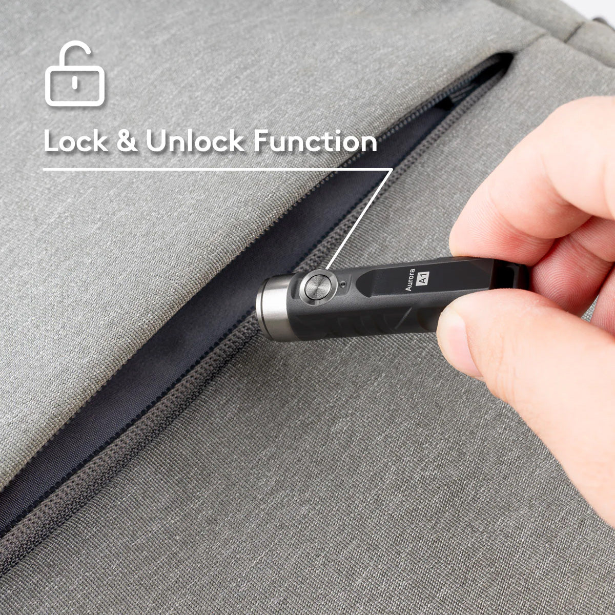 RovyVon Aurora A1 (4G) Metal-switch USB-C Keychain Flashlight 6500K, Black