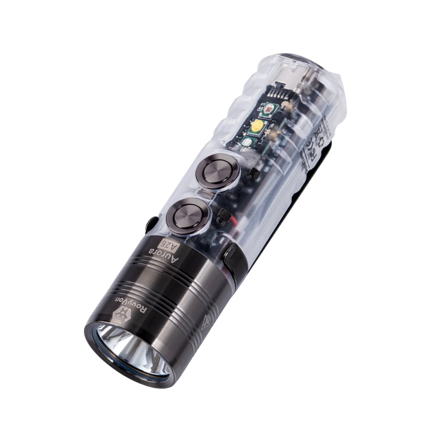 RovyVon Aurora A26 USB-C EDC Pocket Thrower Flashlight, White/UV/White