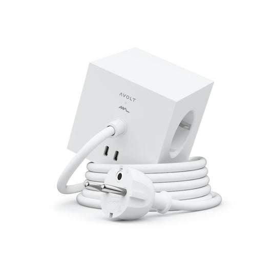 Avolt x Martinelli Luce Square 1 Skjøteledning USB-C 1.8M (30W), Opal White