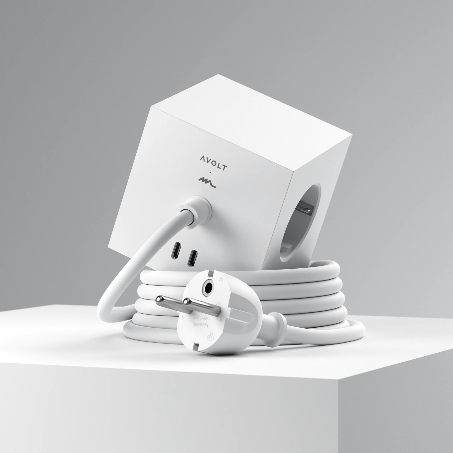 Avolt x Martinelli Luce Square 1 Skjøteledning USB-C 1.8M (30W), Opal White