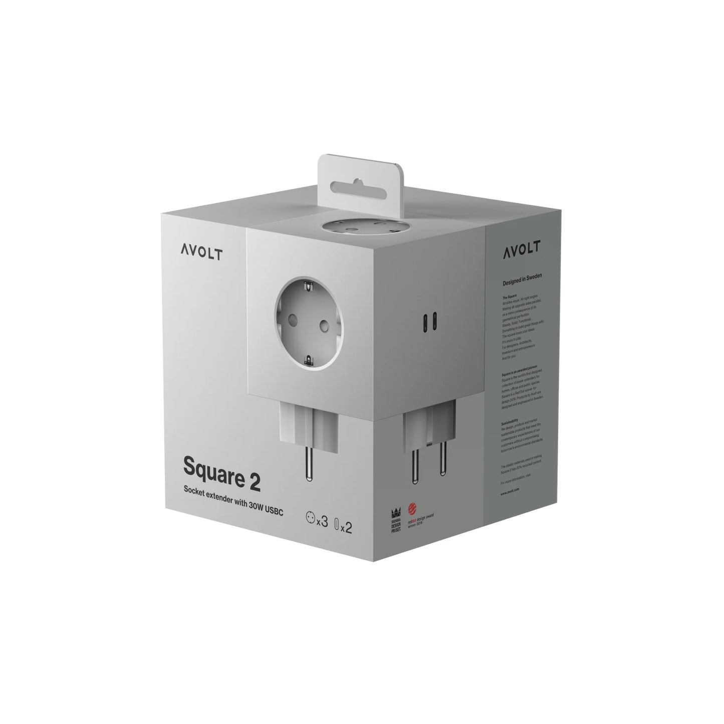 Avolt Square 2 Power Extender USB-C (30W), Gotland Grey