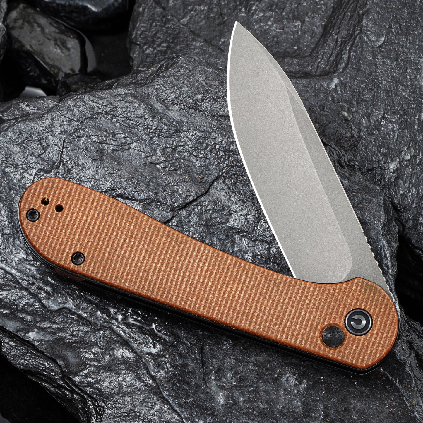Civivi Button Lock Elementum, Brown Micarta