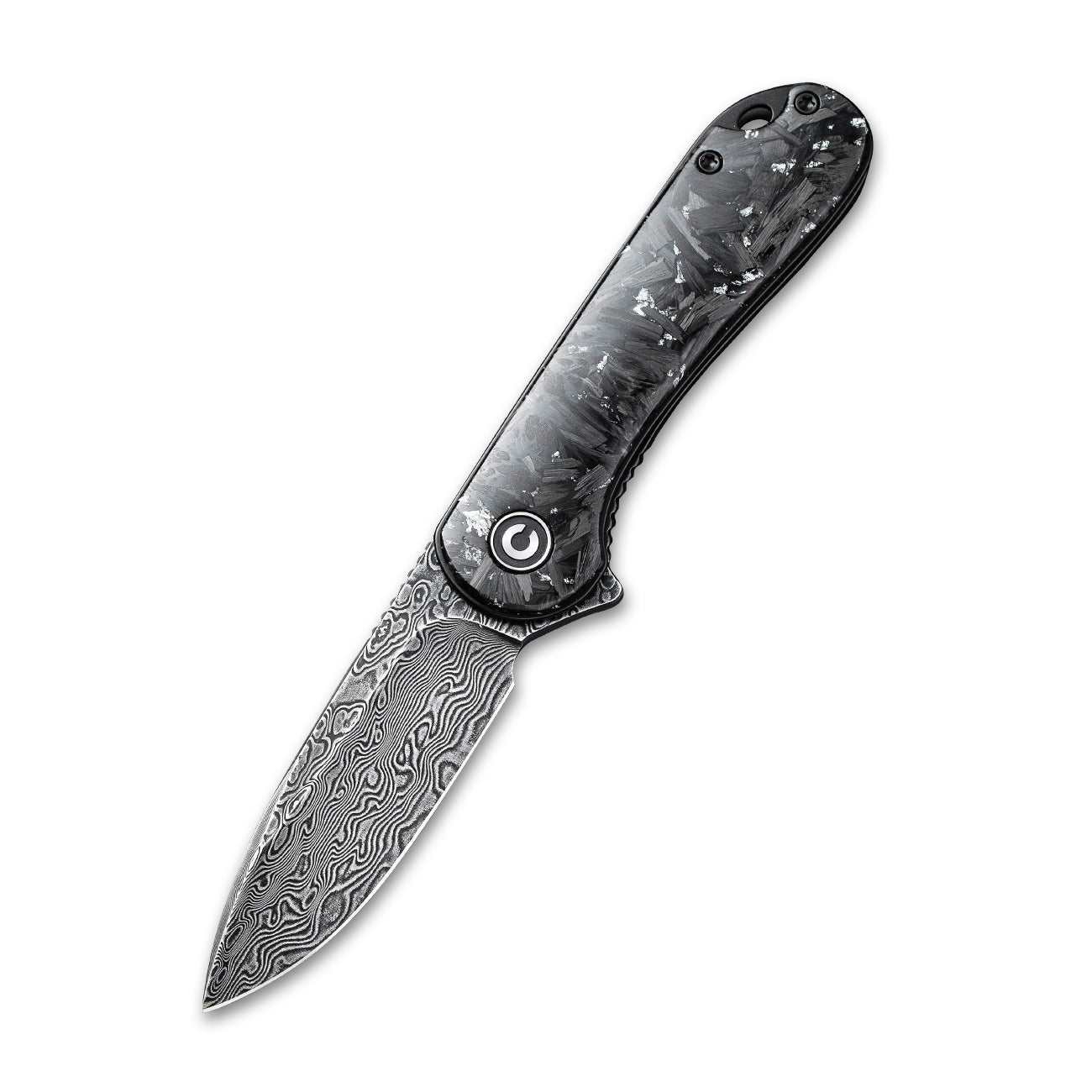 Civivi Elementum, Carbon Fiber / Silver / Damascus