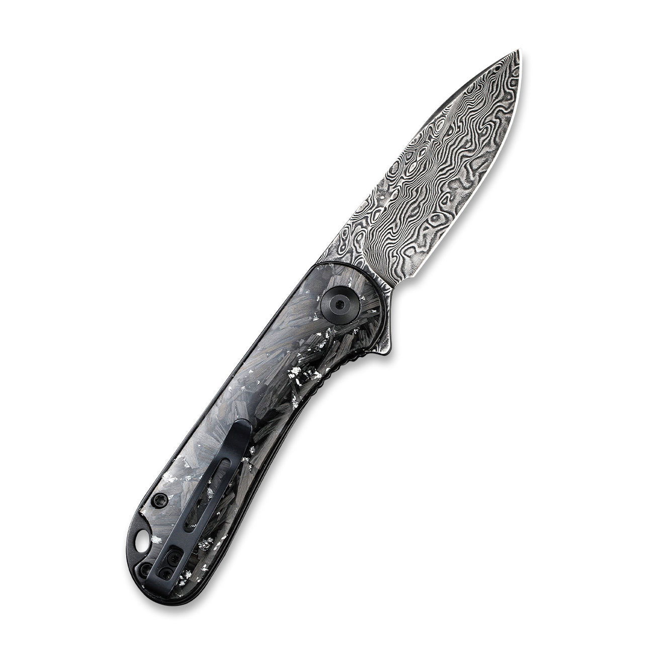 Civivi Elementum, Carbon Fiber / Silver / Damascus