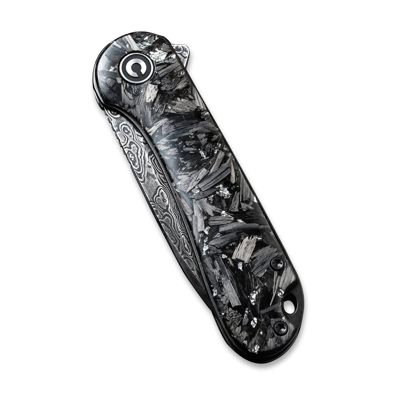 Civivi Elementum, Carbon Fiber / Silver / Damascus