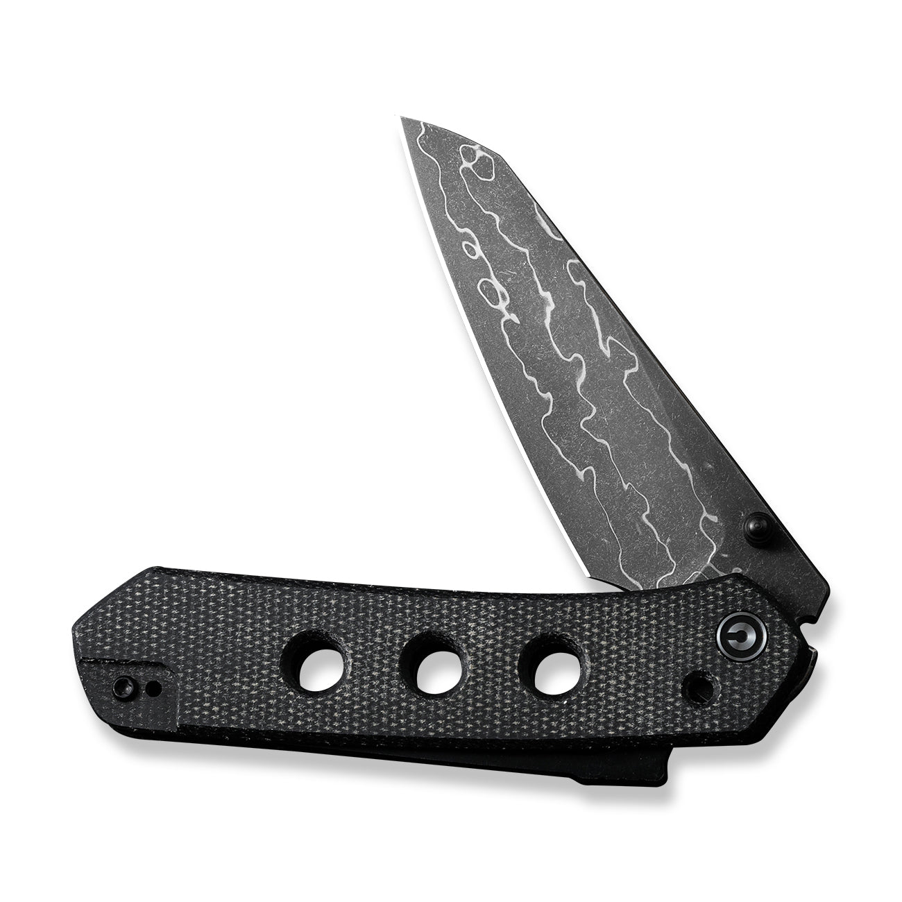 Civivi Vision FG Micarta Handle Damascus Blade, Black