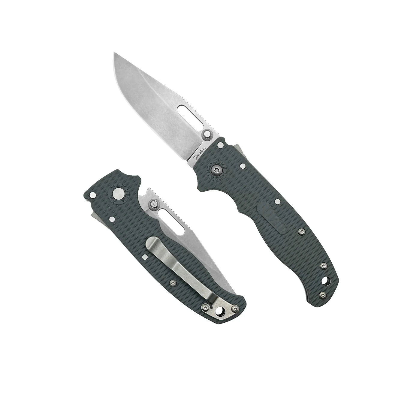 Demko Knives AD20.5 - AUS10A - Grey Grivory, Clip