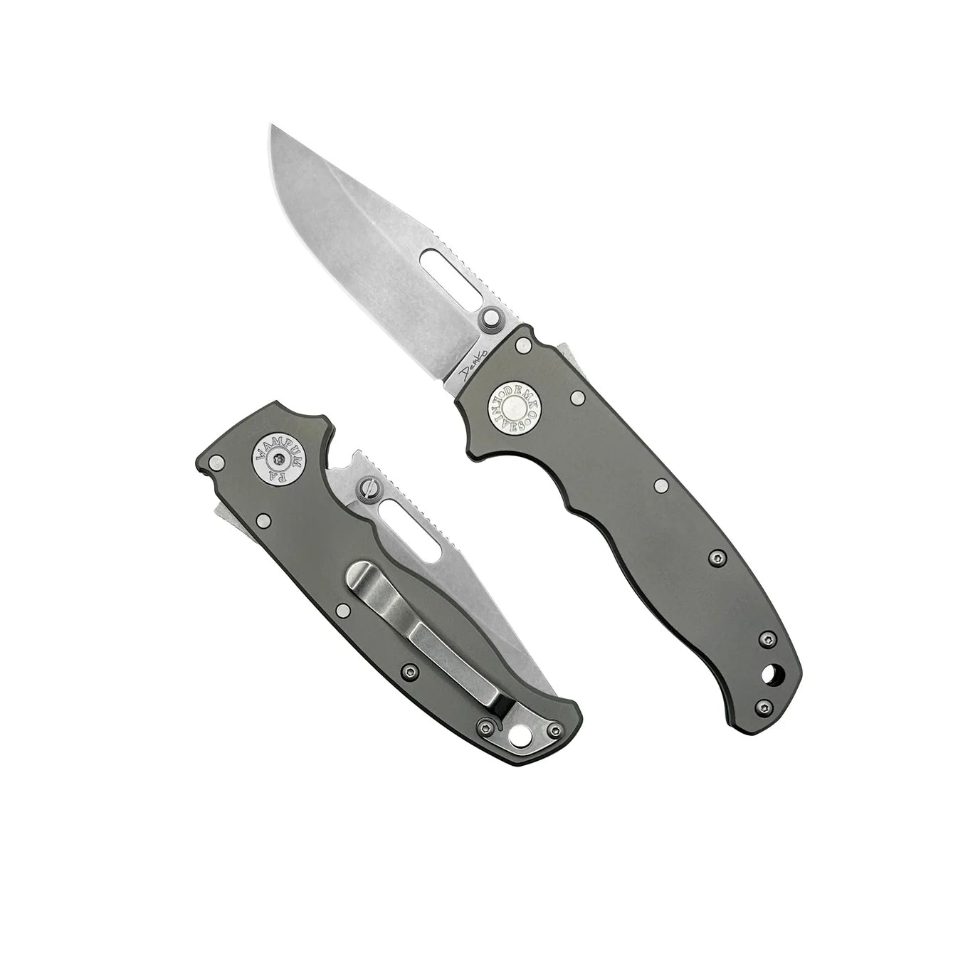 Demko Knives AD20.5 - 20CV - Smooth Titanium, Clip
