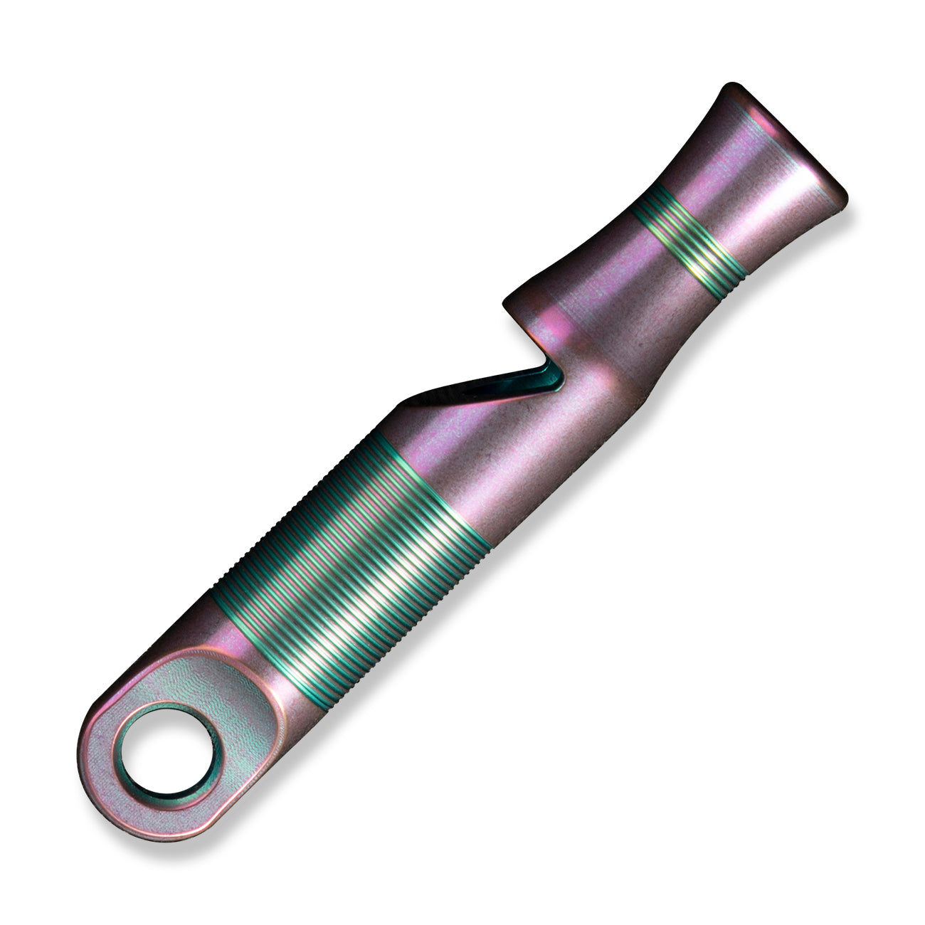 WEKNIFE A-05P Titanium Whistle With Brown Paracord, Purple