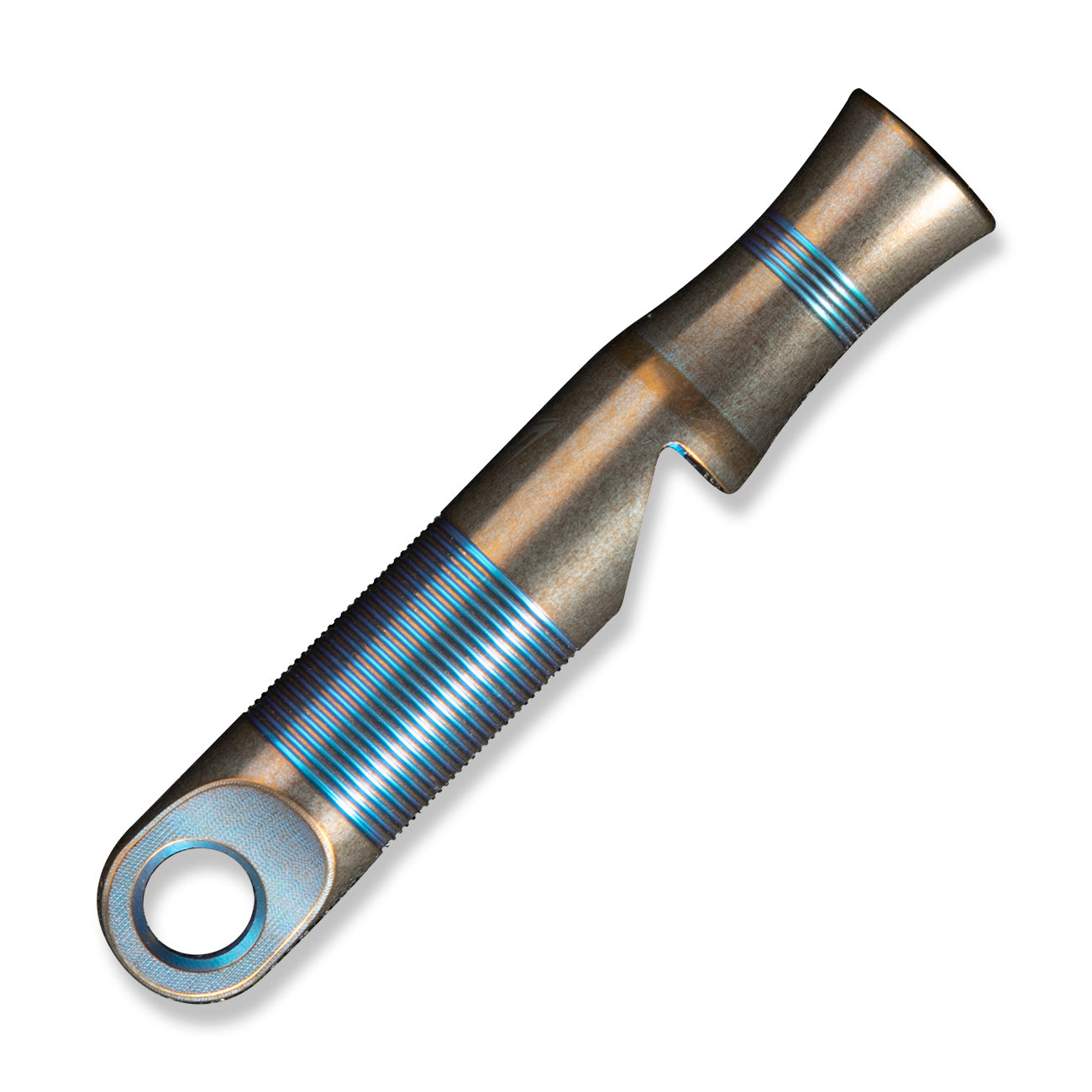 WEKNIFE A-05P Titanium Whistle With Brown Paracord, Blue