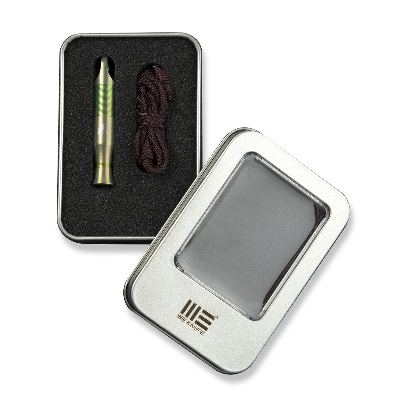 WEKNIFE A-05P Titanium Whistle With Brown Paracord, Green
