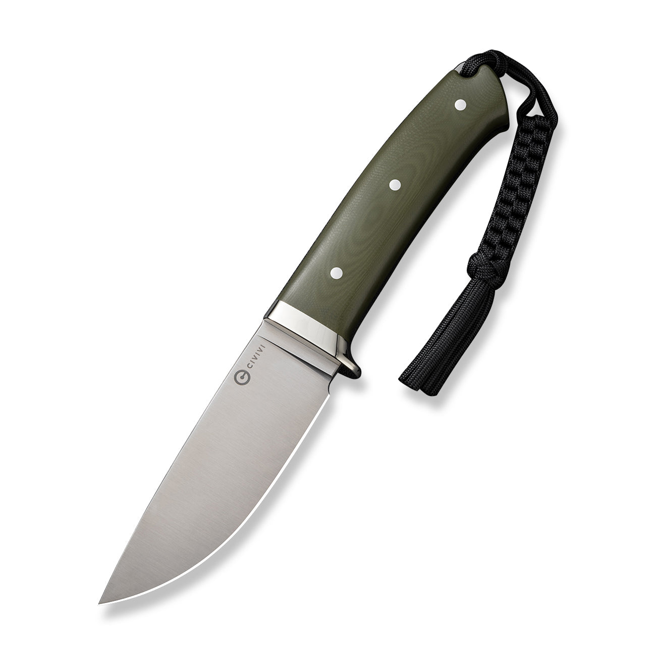 Civivi Cloud Peak Fixed Blade, OD Green G10 NickelSilver Guard / Satin
