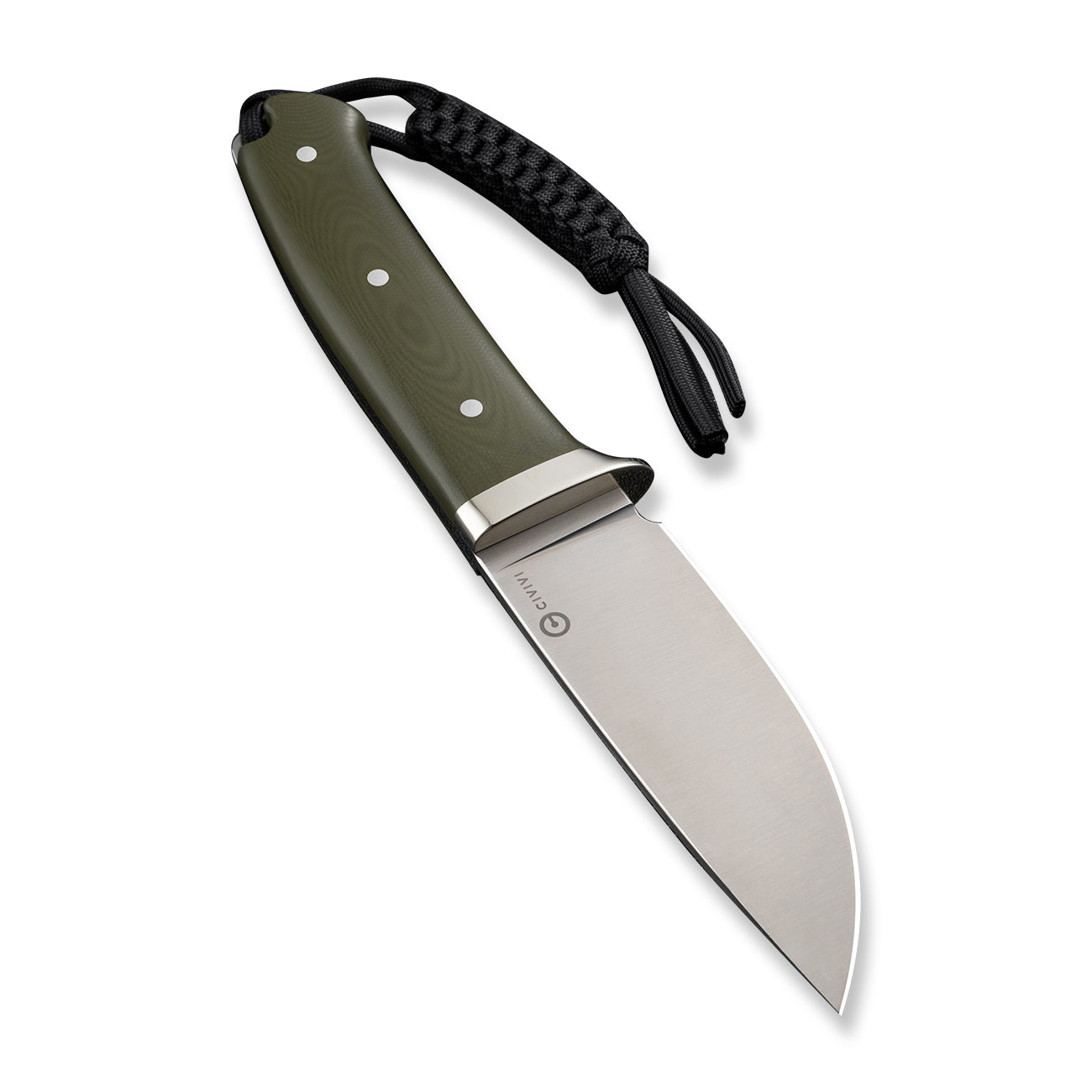 Civivi Cloud Peak Fixed Blade, OD Green G10 NickelSilver Guard / Satin