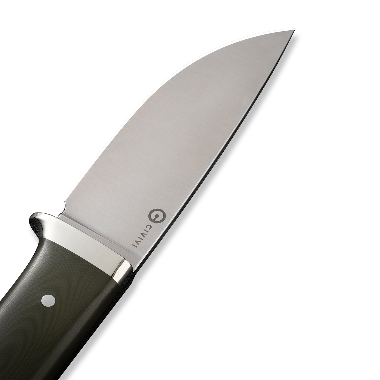 Civivi Cloud Peak Fixed Blade, OD Green G10 NickelSilver Guard / Satin
