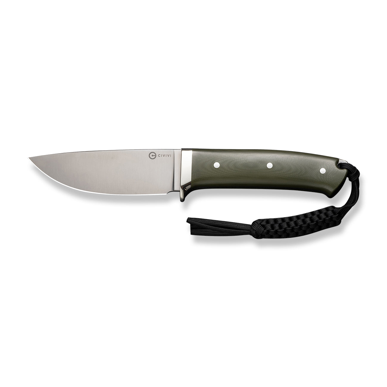 Civivi Cloud Peak Fixed Blade, OD Green G10 NickelSilver Guard / Satin