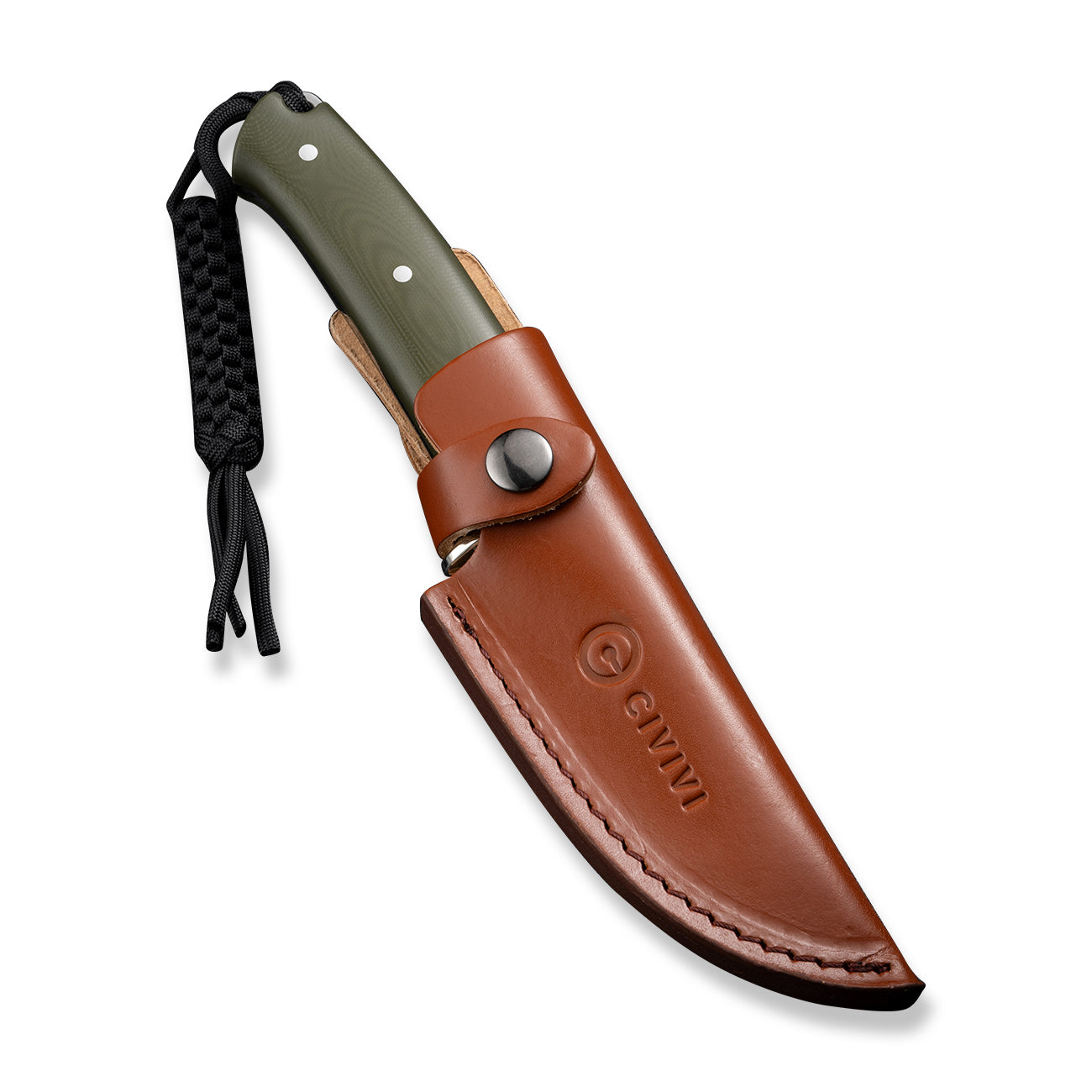 Civivi Cloud Peak Fixed Blade, OD Green G10 NickelSilver Guard / Satin