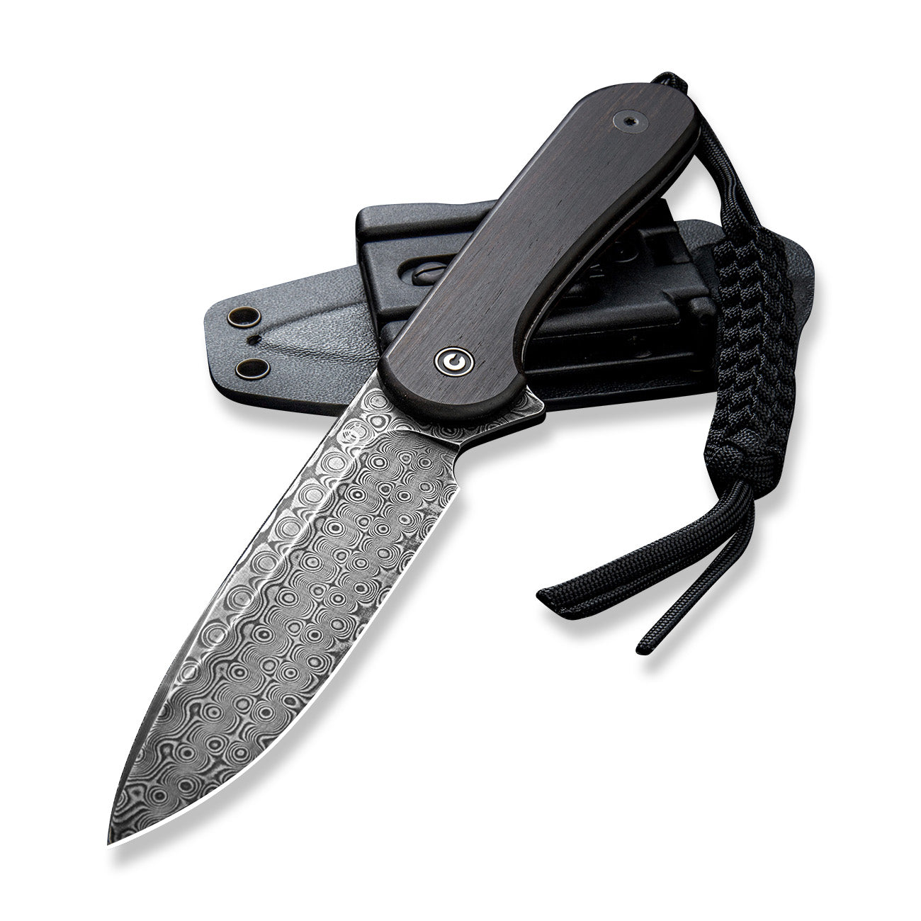 Civivi Fixed Blade Elementum, Black Ebony Wood / Damascus