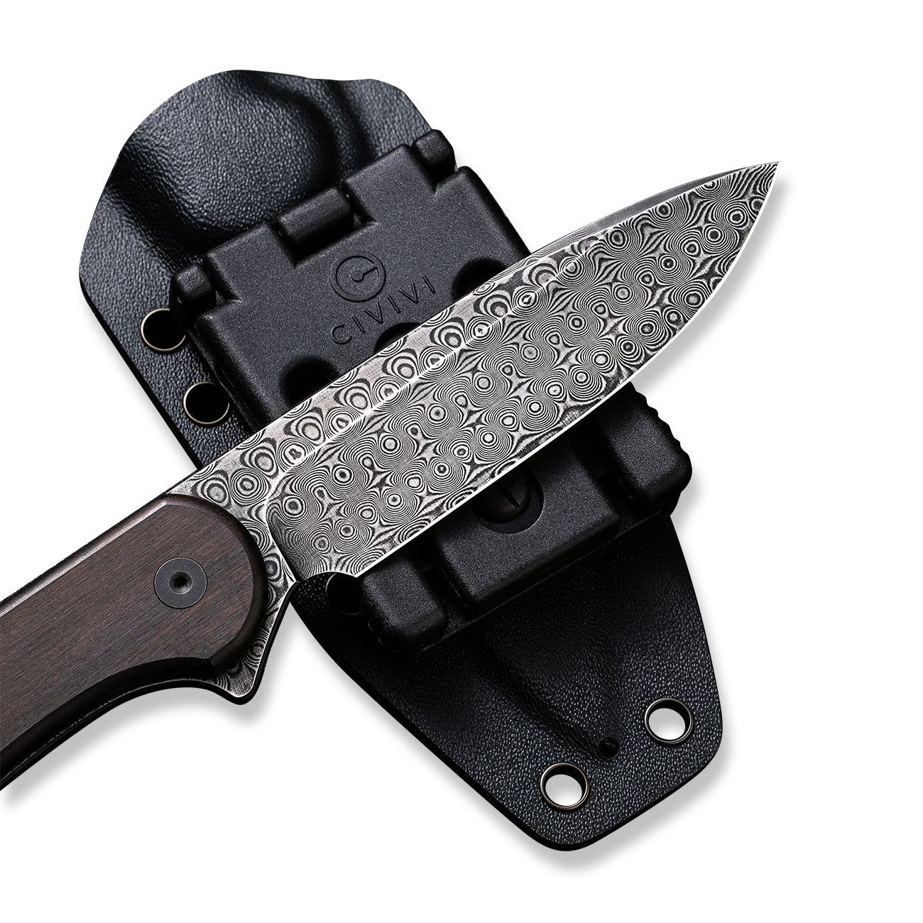 Civivi Fixed Blade Elementum, Black Ebony Wood / Damascus
