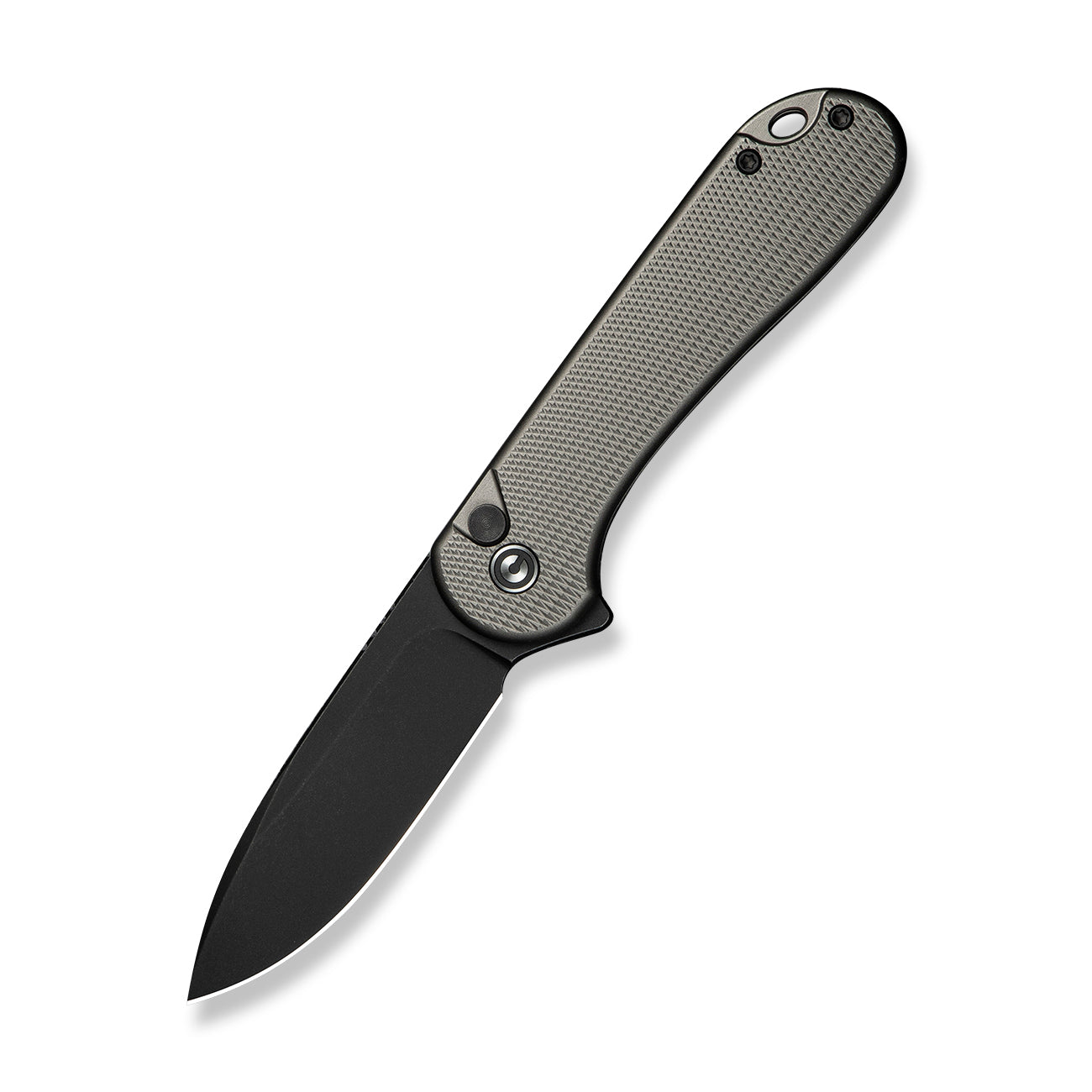 Civivi Button Lock Elementum II, Diamond Patterned Gray/Black Stonewashed