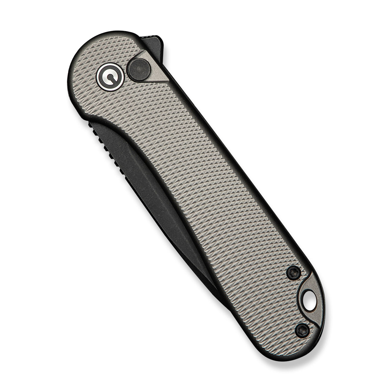 Civivi Button Lock Elementum II, Diamond Patterned Gray/Black Stonewashed