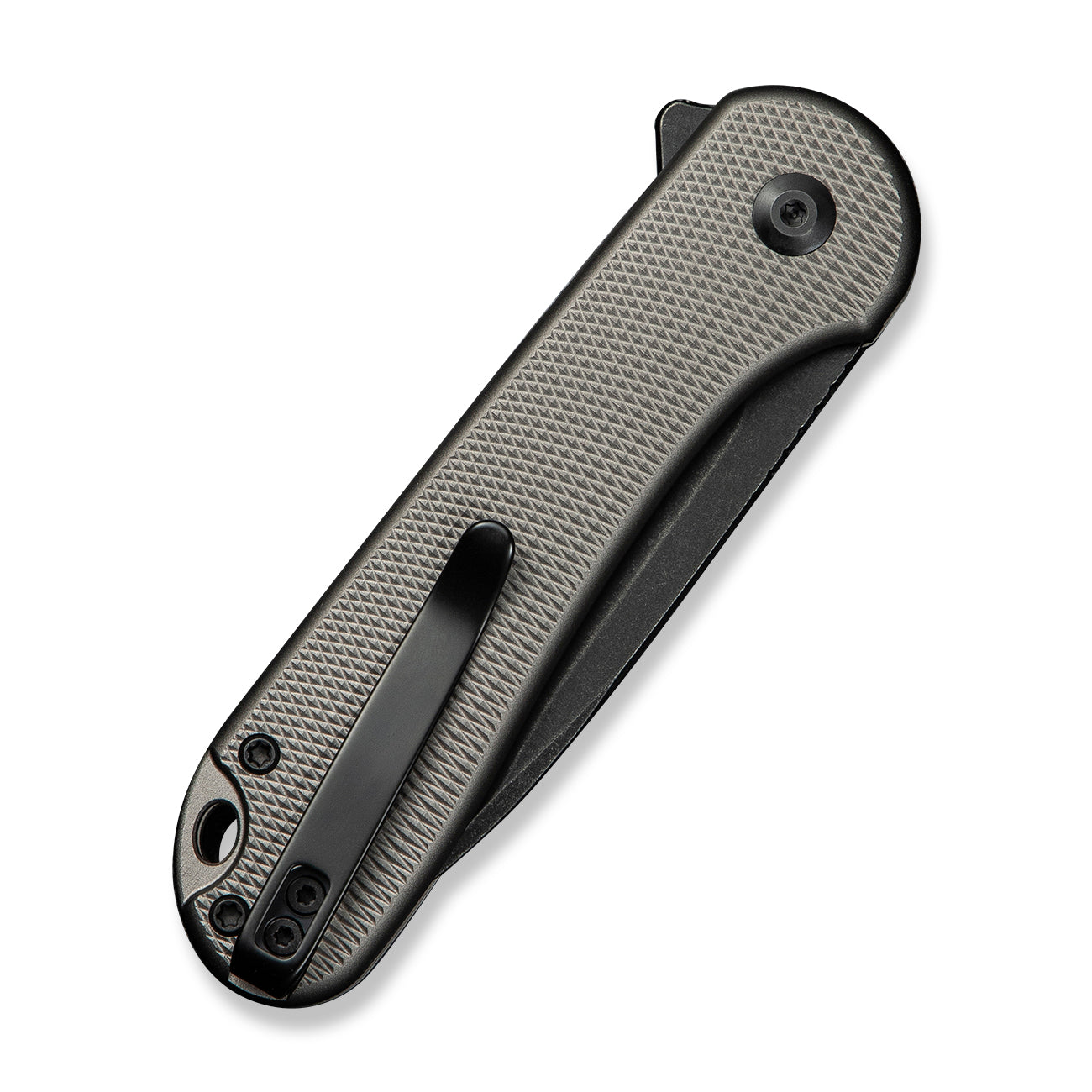 Civivi Button Lock Elementum II, Diamond Patterned Gray/Black Stonewashed