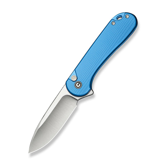 Civivi Button Lock Elementum II, Diamond Patterned Blue/Satin Finished