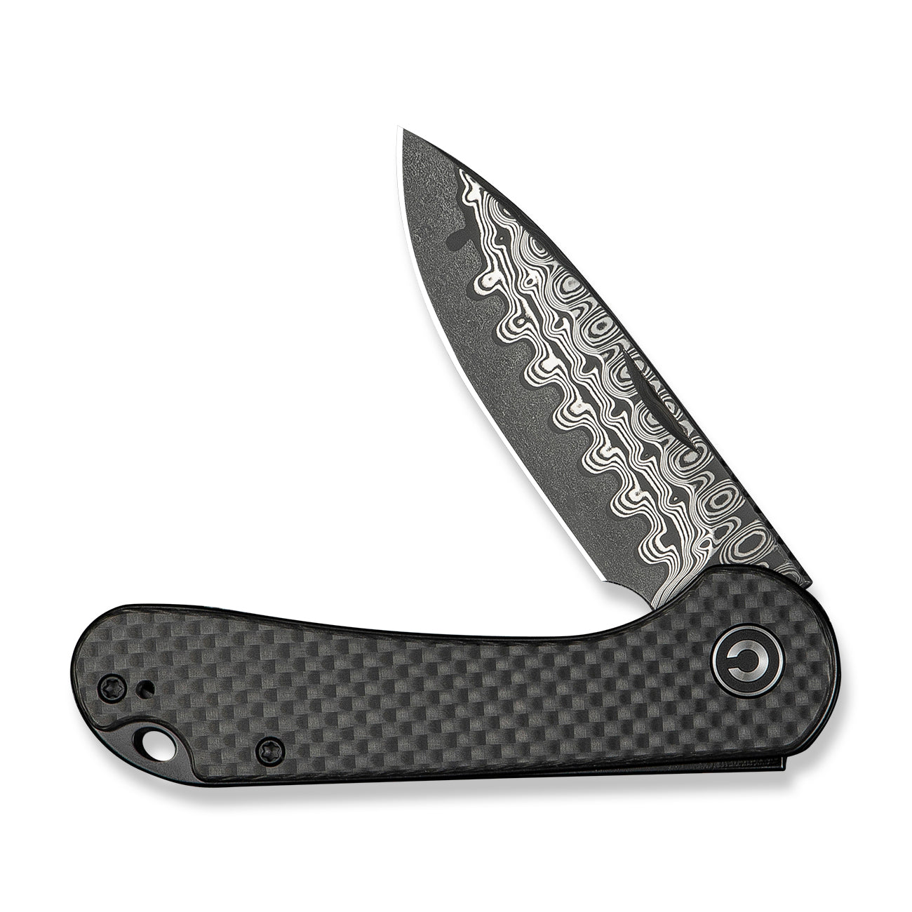 Civivi Elementum Slip Joint, Twill Carbon Fiber / Damascus