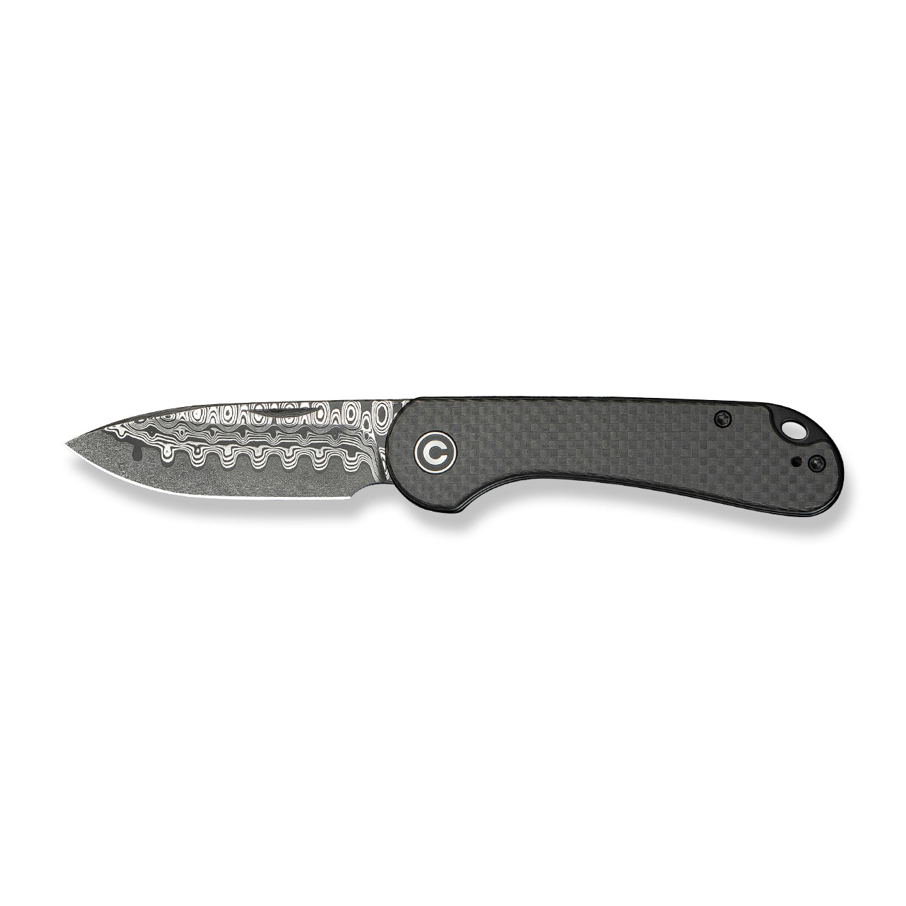 Civivi Elementum Slip Joint, Twill Carbon Fiber / Damascus