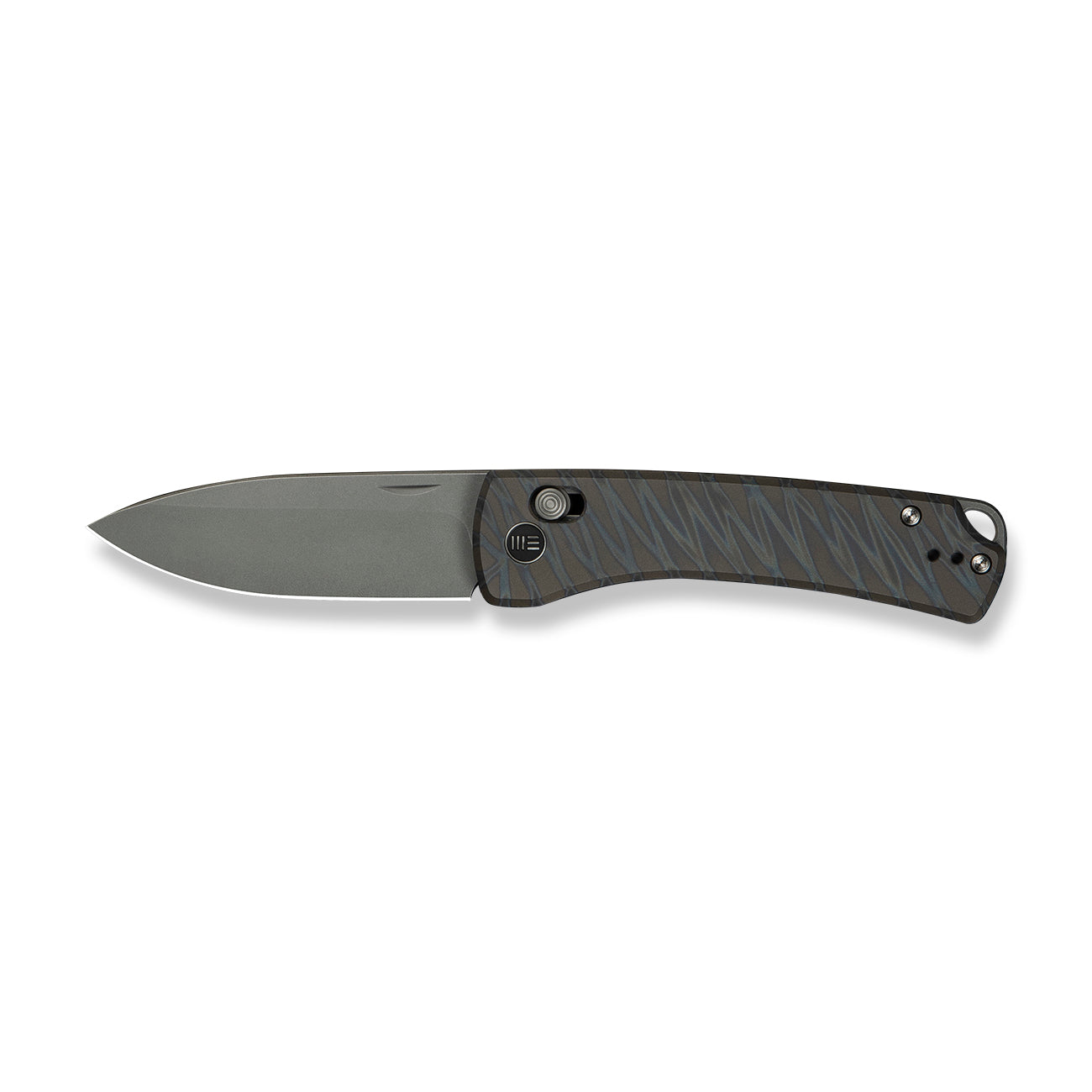 WEKNIFE Nightblade, Tiger Stripe Pattern Flamed Titanium / Gray Stonewashed
