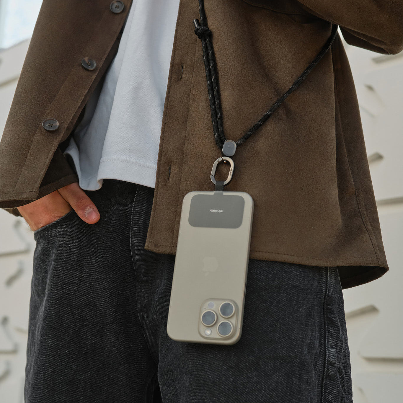 Orbitkey Crossbody Phone Strap, Black