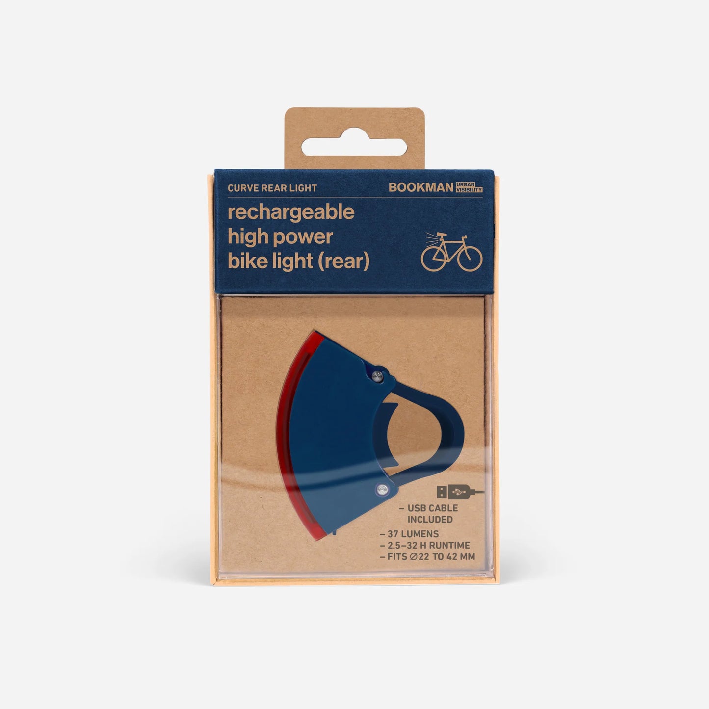 Bookman Urban Visibility Curve Rear Bike Light, Blue