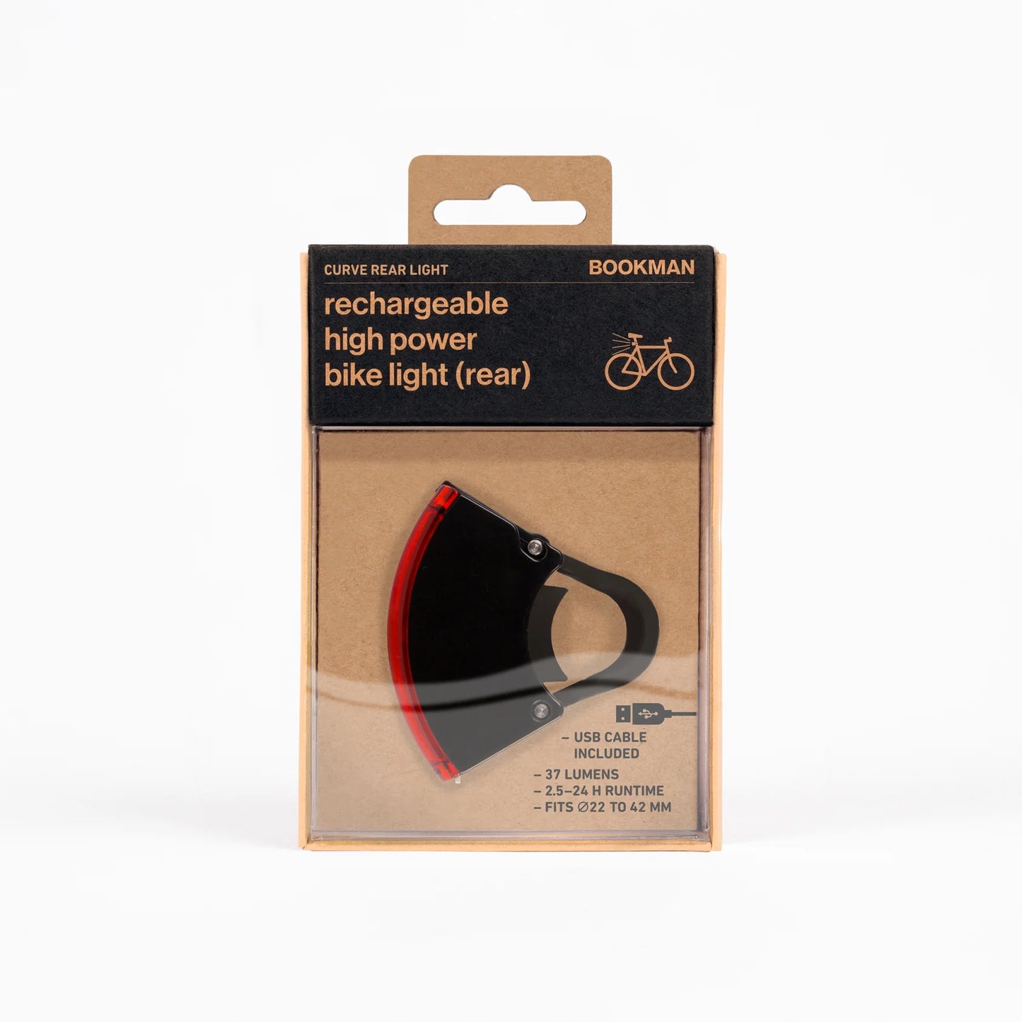 Bookman Urban Visibility Curve Rear Bike Light, Black