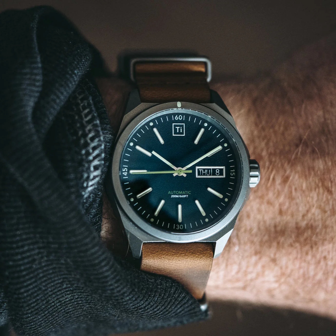 Big i Design Ti Field Watch Automatic, Stonewashed