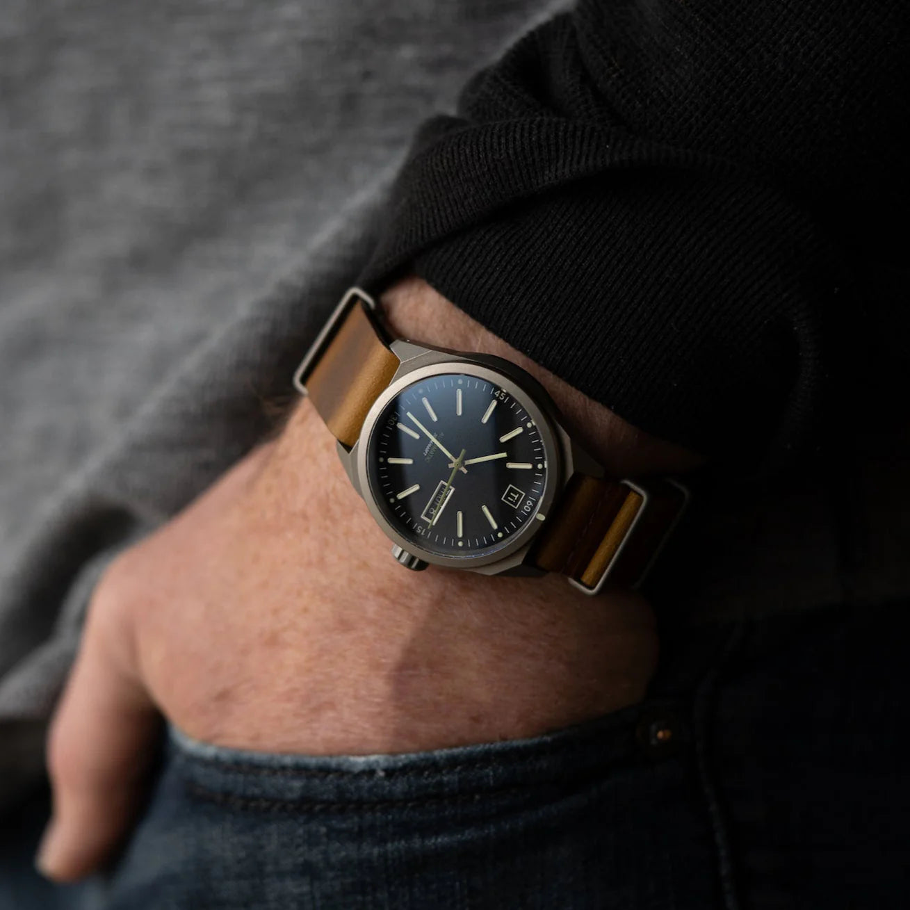 Big i Design Ti Field Watch Automatic, Stonewashed