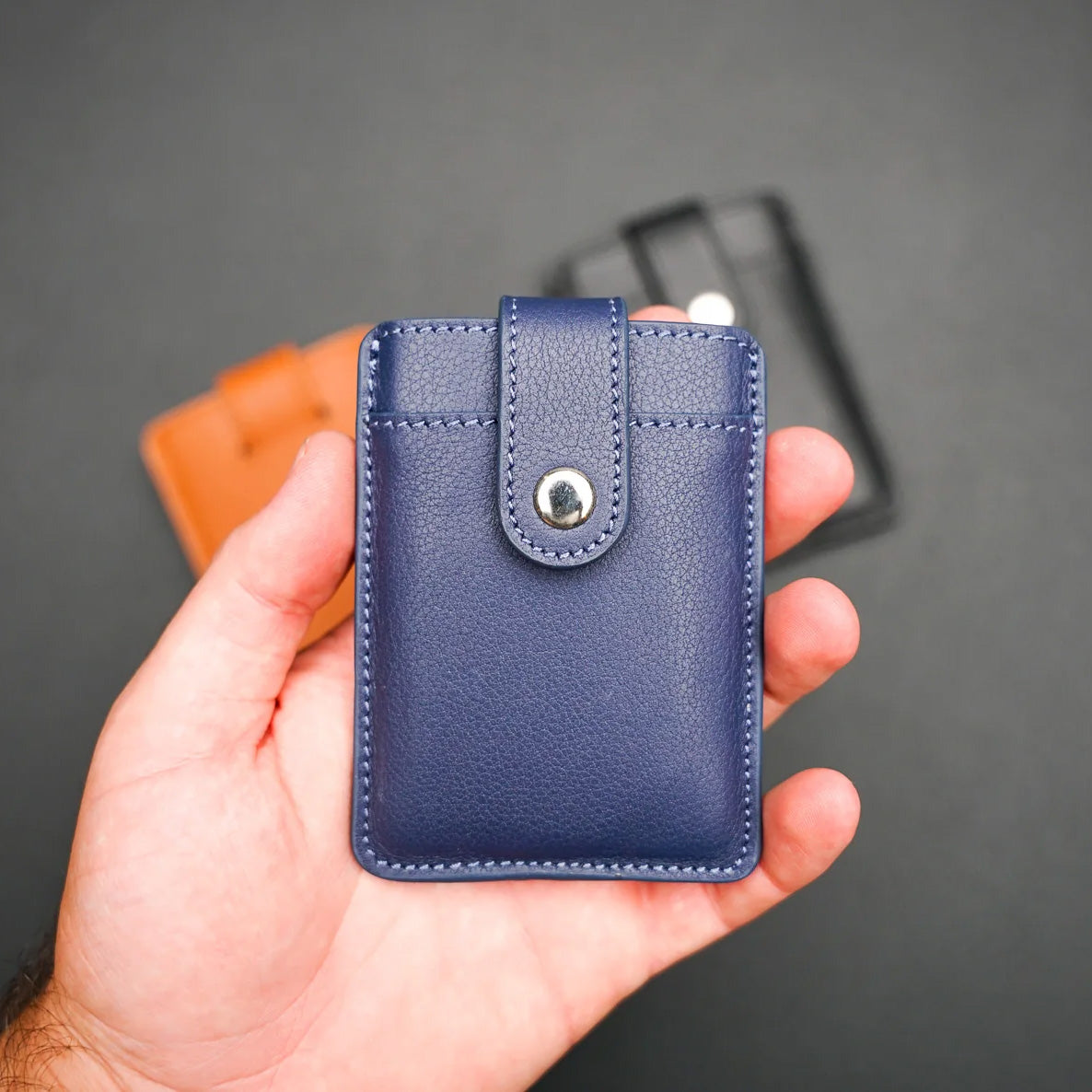 Daily Carry Co PT1 Leather Minimalist Wallet, Blue