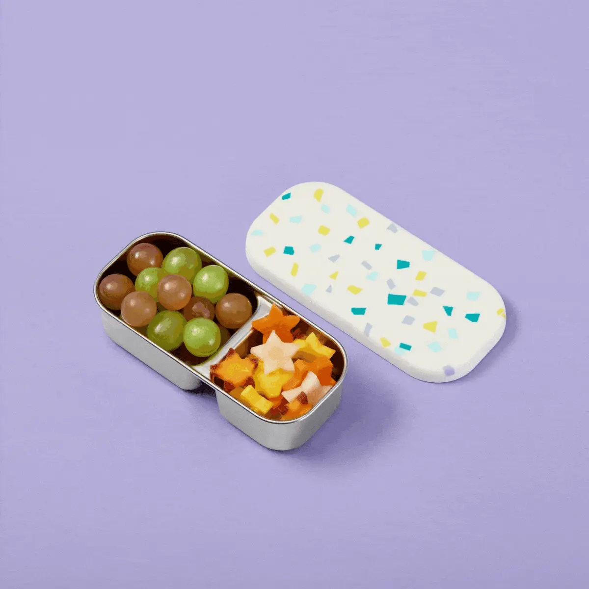 PlanetBox Day Tripper Snack Container, White Sand Terrazzo
