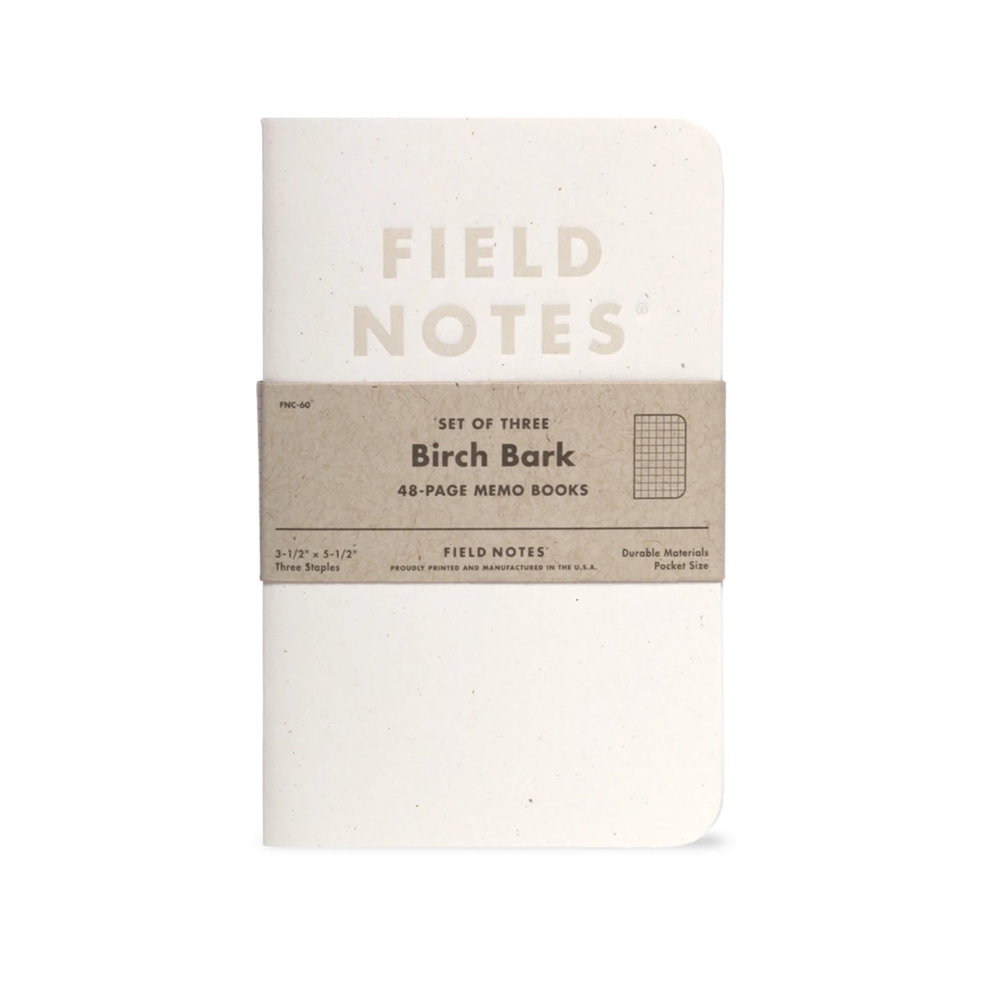Field Notes Birch Bark Memo, Graph Paper (3-pakk)