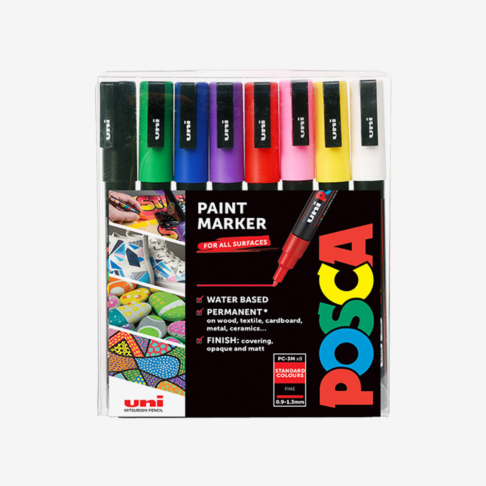 POSCA PC-3M Fine, Standard 8-pakk