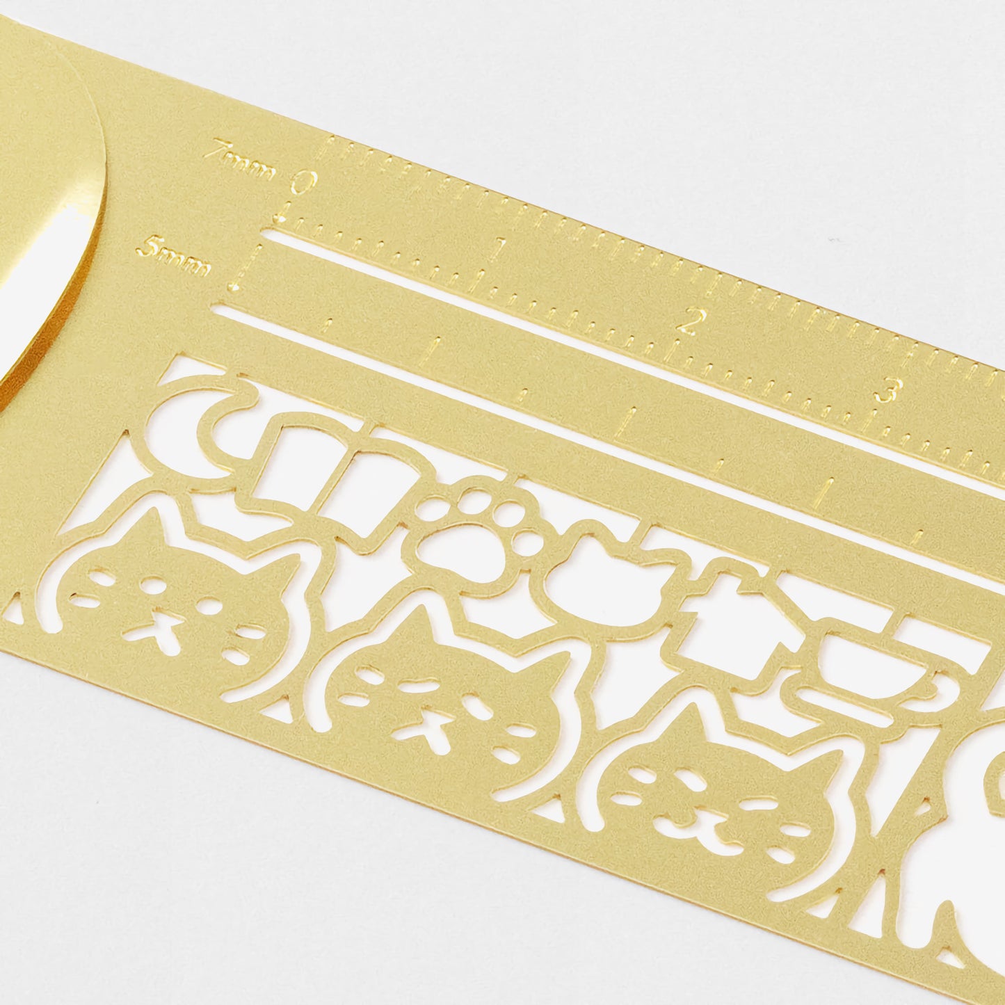 Midori Clip Ruler Brass, Cat