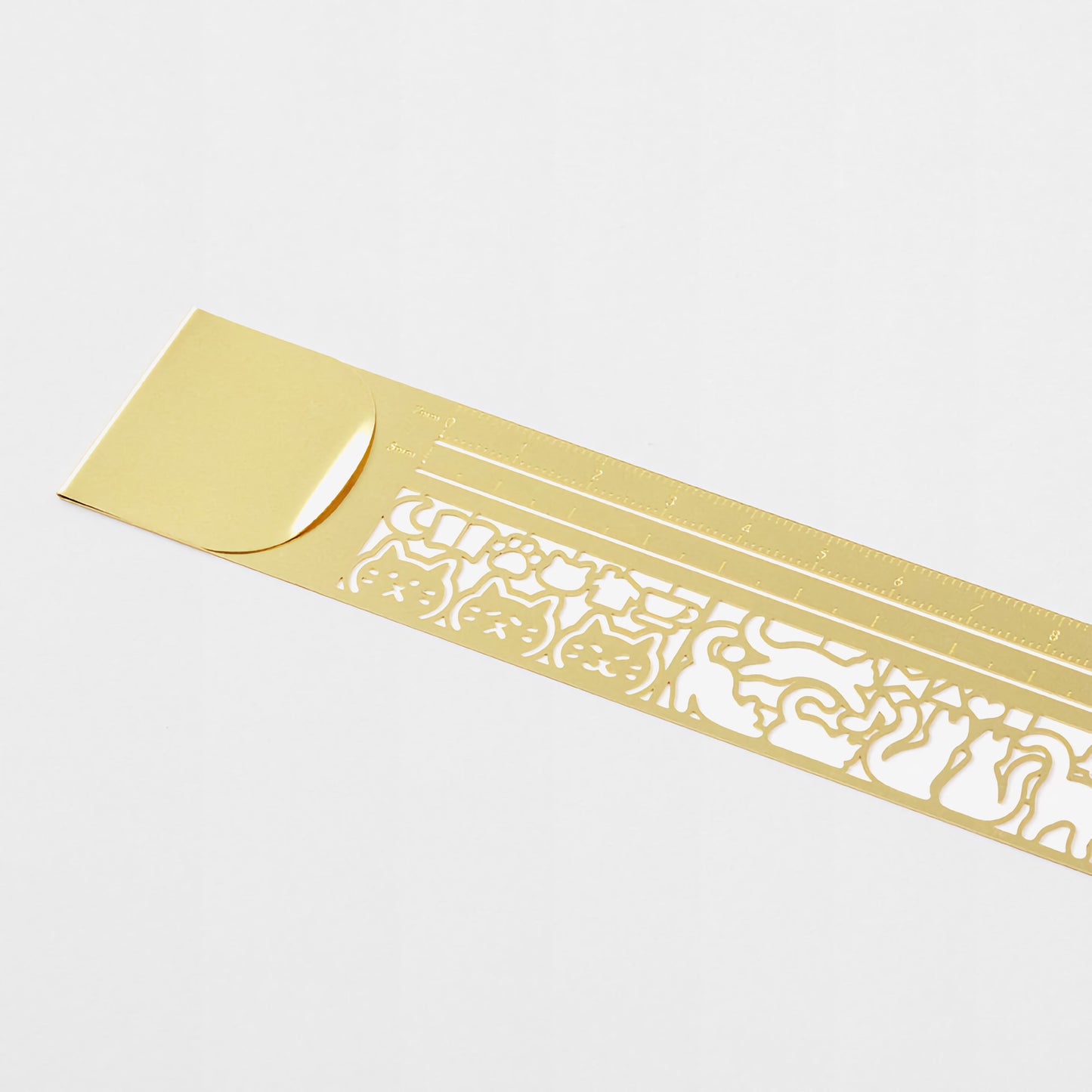 Midori Clip Ruler Brass, Cat