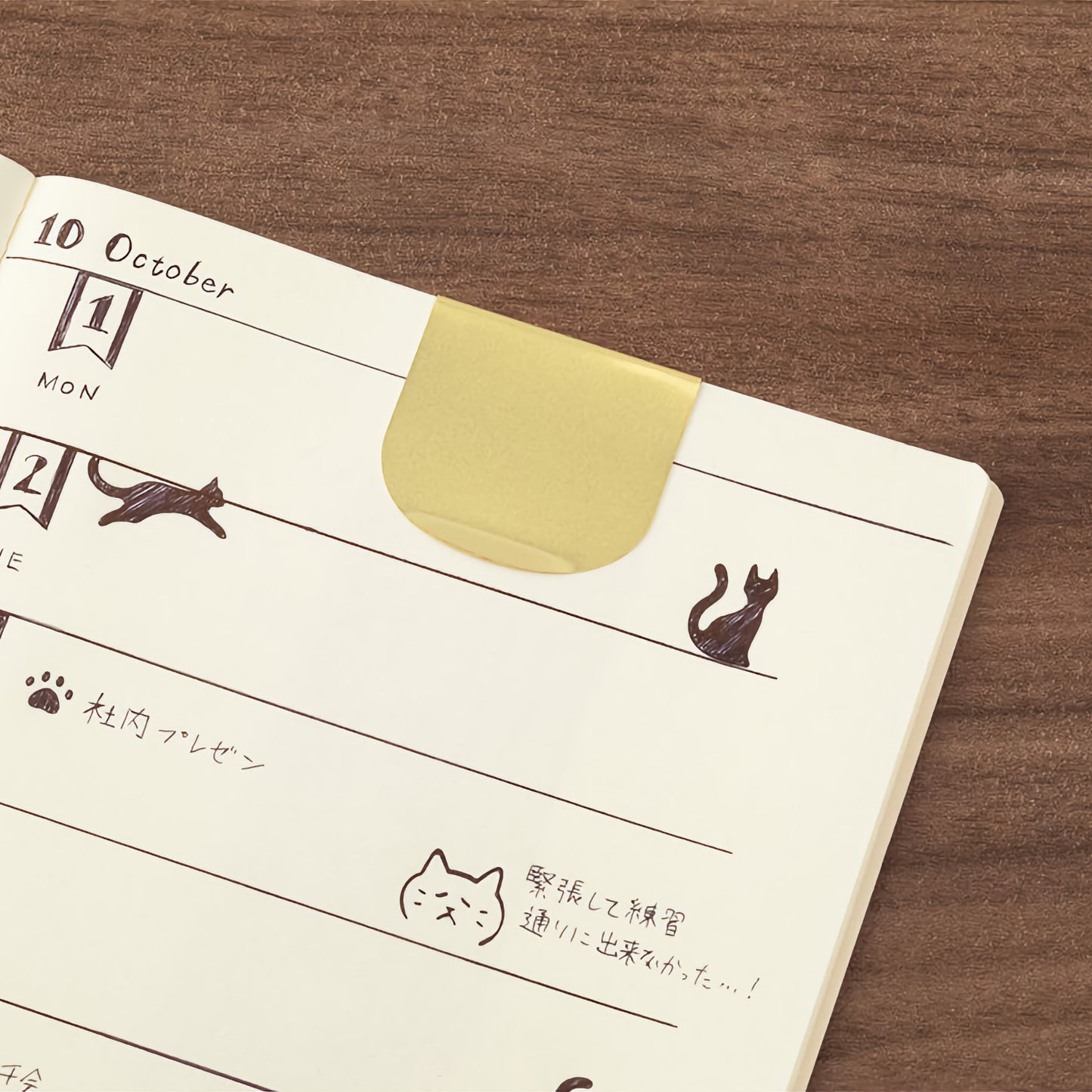 Midori Clip Ruler Brass, Cat
